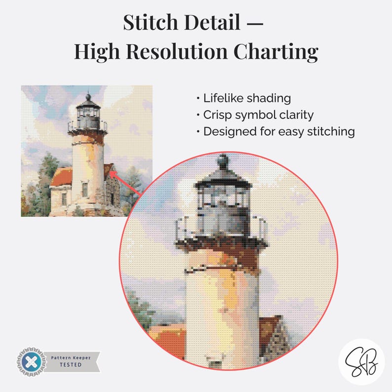 Lighthouse Cross Stitch Pattern, Maritime Seaside Coastal Nautical ...