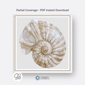 Motif point de croix compté coquillage bohème, broderie océan neutre, vie marine côtière, conversions de fil dentaire