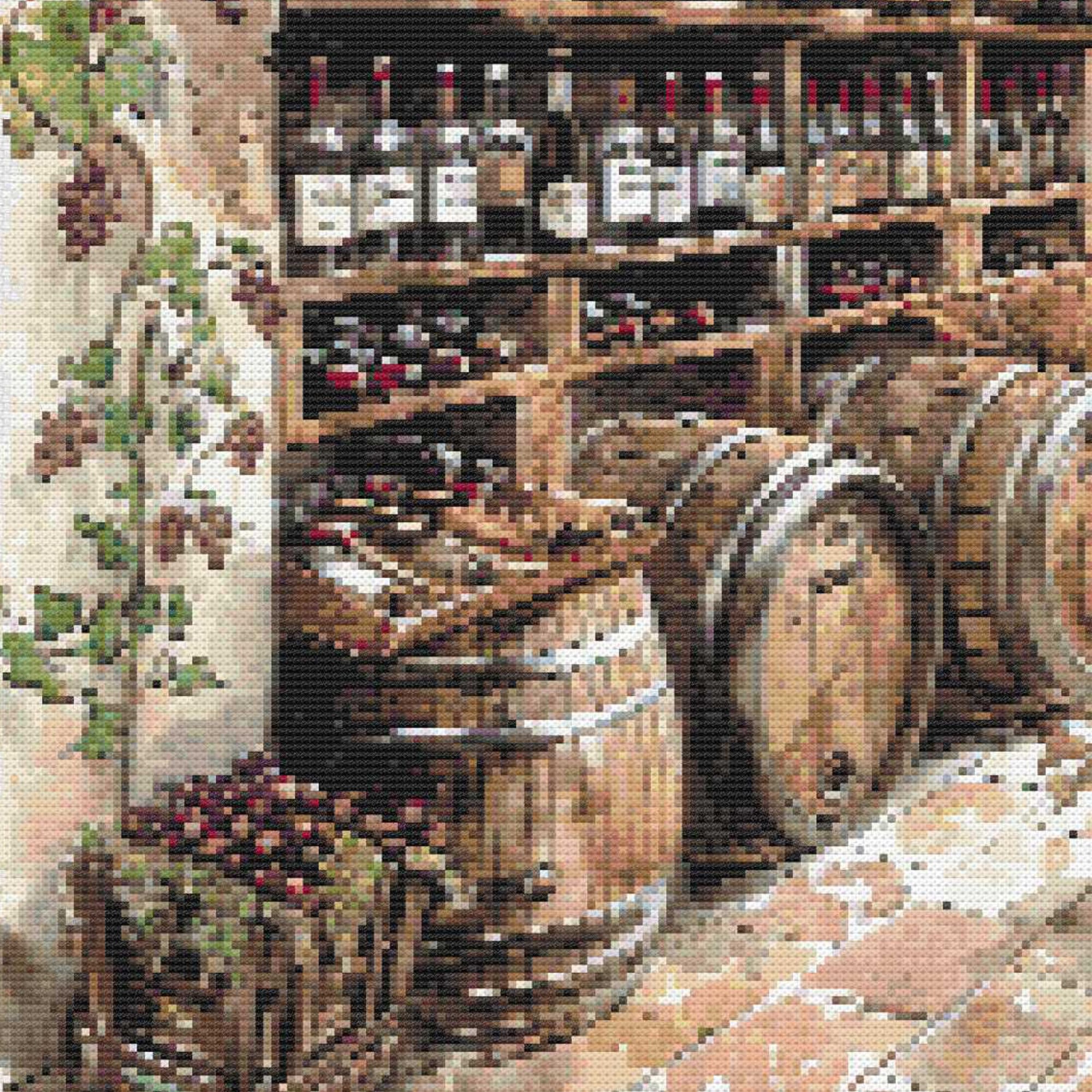 French Wine Cellar Cross Stitch Pattern, France Vineyard Digital Cross ...
