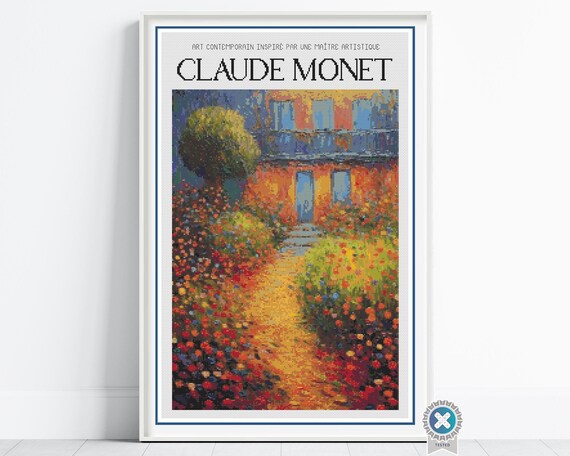 モネページ モネのクロスステッチパターン：印象派の風景画（PDFパターン） - Etsy