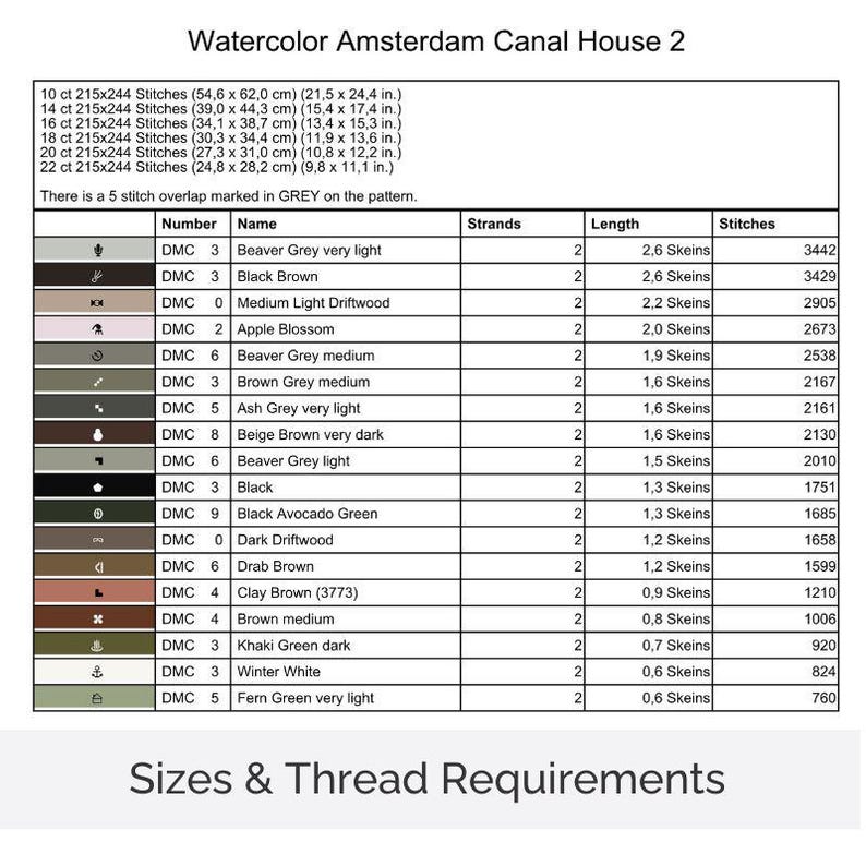 Amsterdam Canal House Cross Stitch Pattern, Dutch Architecture Art, Holland Watercolor Embroidery PDF