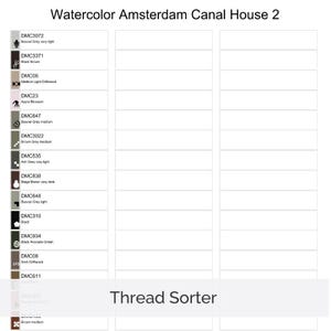 Amsterdam Canal House Cross Stitch Pattern, Dutch Architecture Art, Holland Watercolor Embroidery PDF