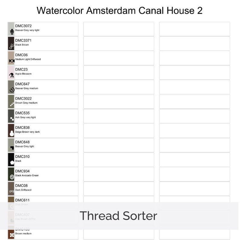 Amsterdam Canal House Cross Stitch Pattern, Dutch Architecture Art, Holland Watercolor Embroidery PDF