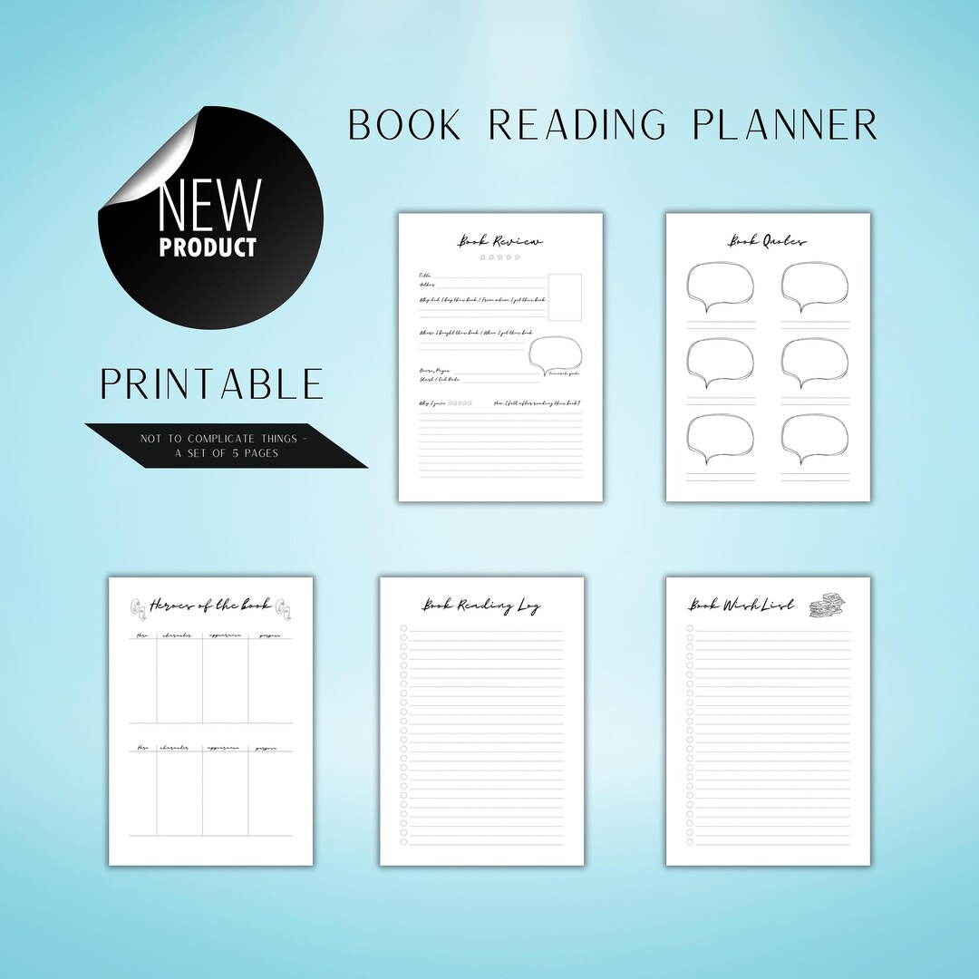 Book Reading Planner Printable Planner Printable Reading - Etsy