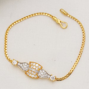 pure 22k yellow gold chain bracelet handmade jewelry for women Pretty gift for women, Indian gold 22kt jewelry