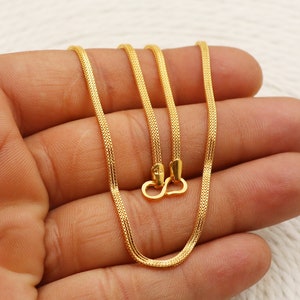 box style 22k yellow gold chain necklace jewelry for gift, Indian gold 22kt jewels, os1023