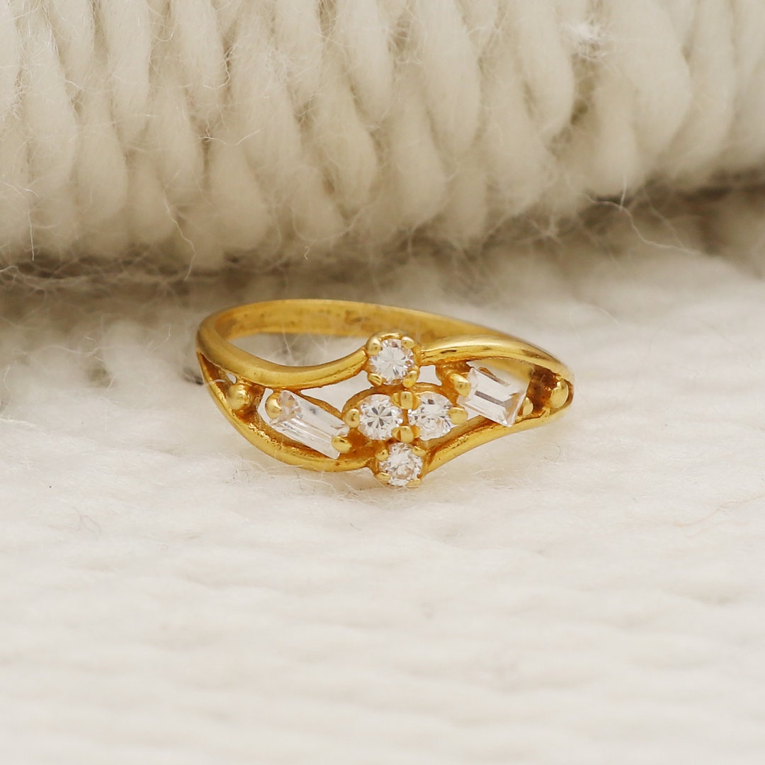 Stunning Solid 22k Yellow Gold Ring, 22kt 22ct Gold Ring Jewelry, Fine ...