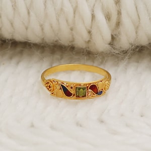 Hochzeit 22k solid Gold handmade indianischen Ring Schmuck, Geschenk, Echtes Gold, all size US