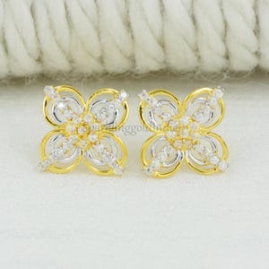 22 Karat Gelbgold Ohrstecker für Ihre tägliche Mode, handgemachte Schmuck für Geschenk, indische Gold 22kt Juwelen OS3652