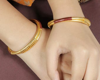 Designer 22k916 Hallmark Bangle, 22k Handmade Gold Bangle OOS2662