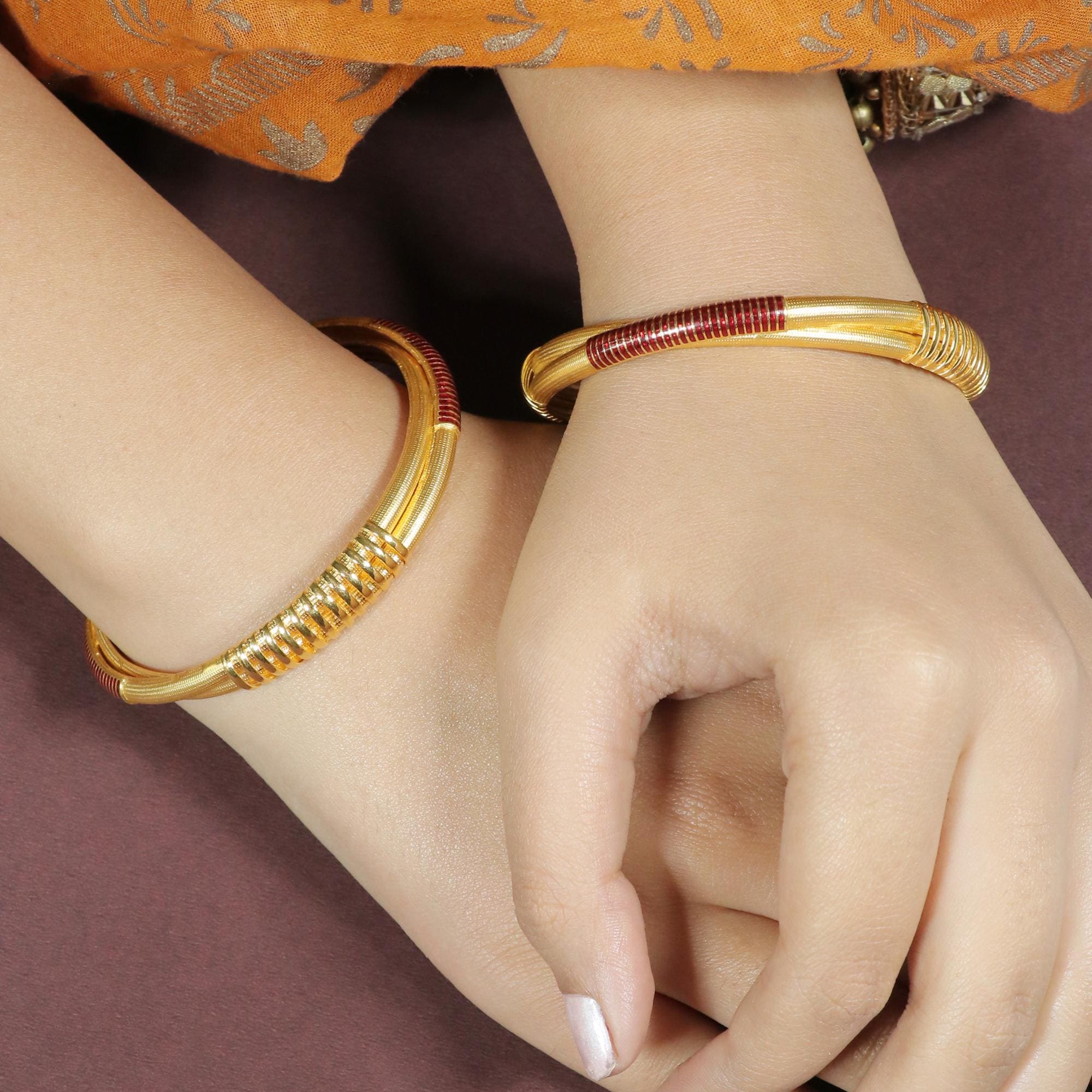 Designer 22k916 Hallmark Bangle, 22k Handmade Gold Bangle OOS2662
