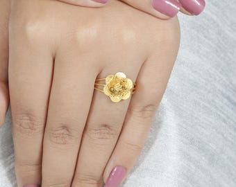 22k Yellow Gold Ring Vintage Antique Design Ring Handmade Ring