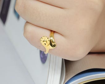 Anillo de oro amarillo de 22 quilates de diseñador, joyería de fiesta en oro de 22 quilates, Connected Style, OOS3007