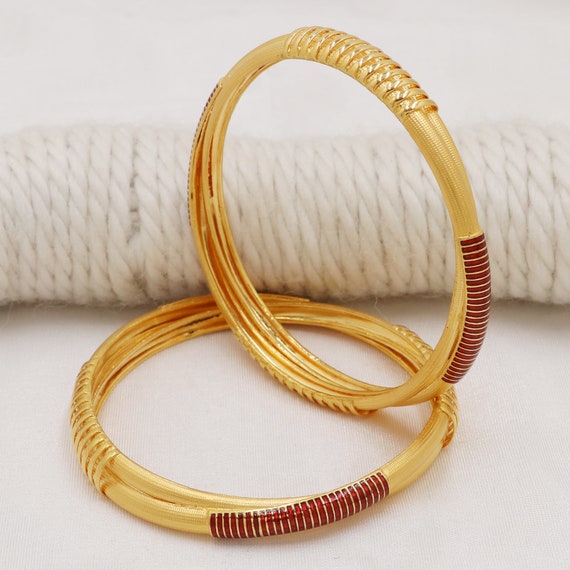 Designer 22k916 Hallmark Bangle, 22k Handmade Gold Bangle OOS2662
