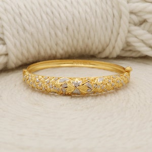 Wedding 22k Gold Bangle Bracelet, Fine Gold Handmade Women Jewelry, Indian Jewellery, Gift, Real Gold, handcrafted Gold Cuff Bangle, os1347