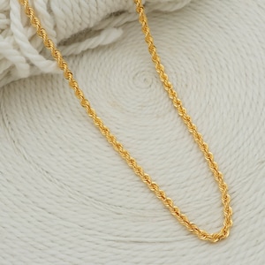 22k yellow gold chain necklace handmade jewelry for gift, Indian gold 22kt jewelry