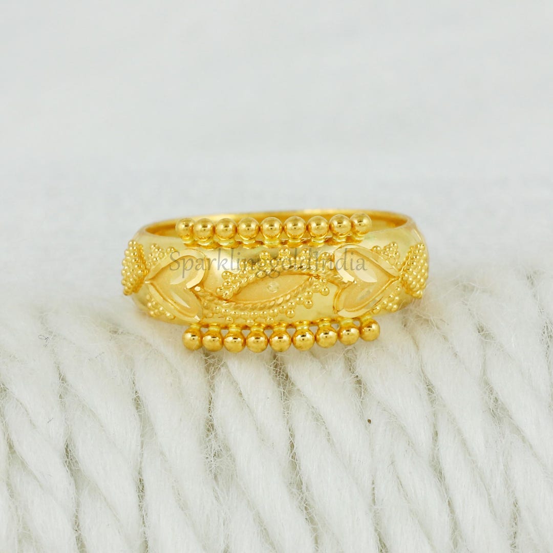 Fine Gold Rings Fine Designed Ring, 22k Fine Gold Ring, 22k916 Well Crafted Gold Ring ...