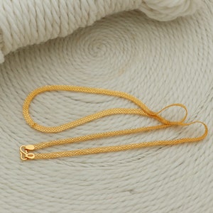 Collar de cadena de oro amarillo de 22 kt, joyería hecha a mano para regalo, joyería de oro indio de 22 kt para regalo, envío gratis