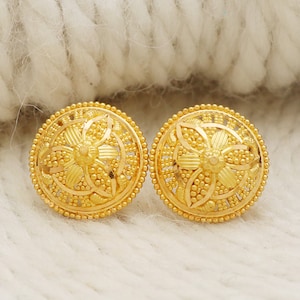 22k Gelbgold Ohrstecker handgemachte Schmuck für Geschenk, indische solid Gold 22kt Juwelen, OS2115