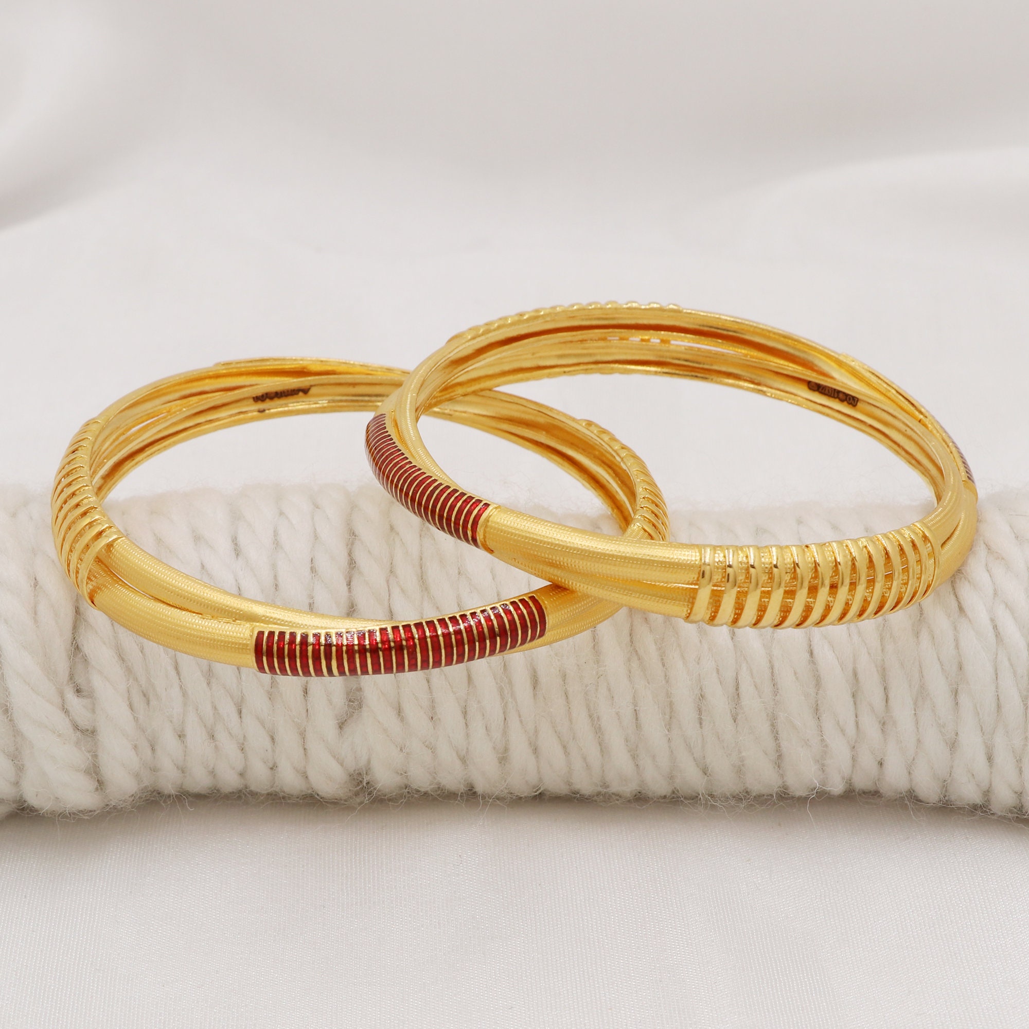 Designer 22k916 Hallmark Bangle, 22k Handmade Gold Bangle OOS2662