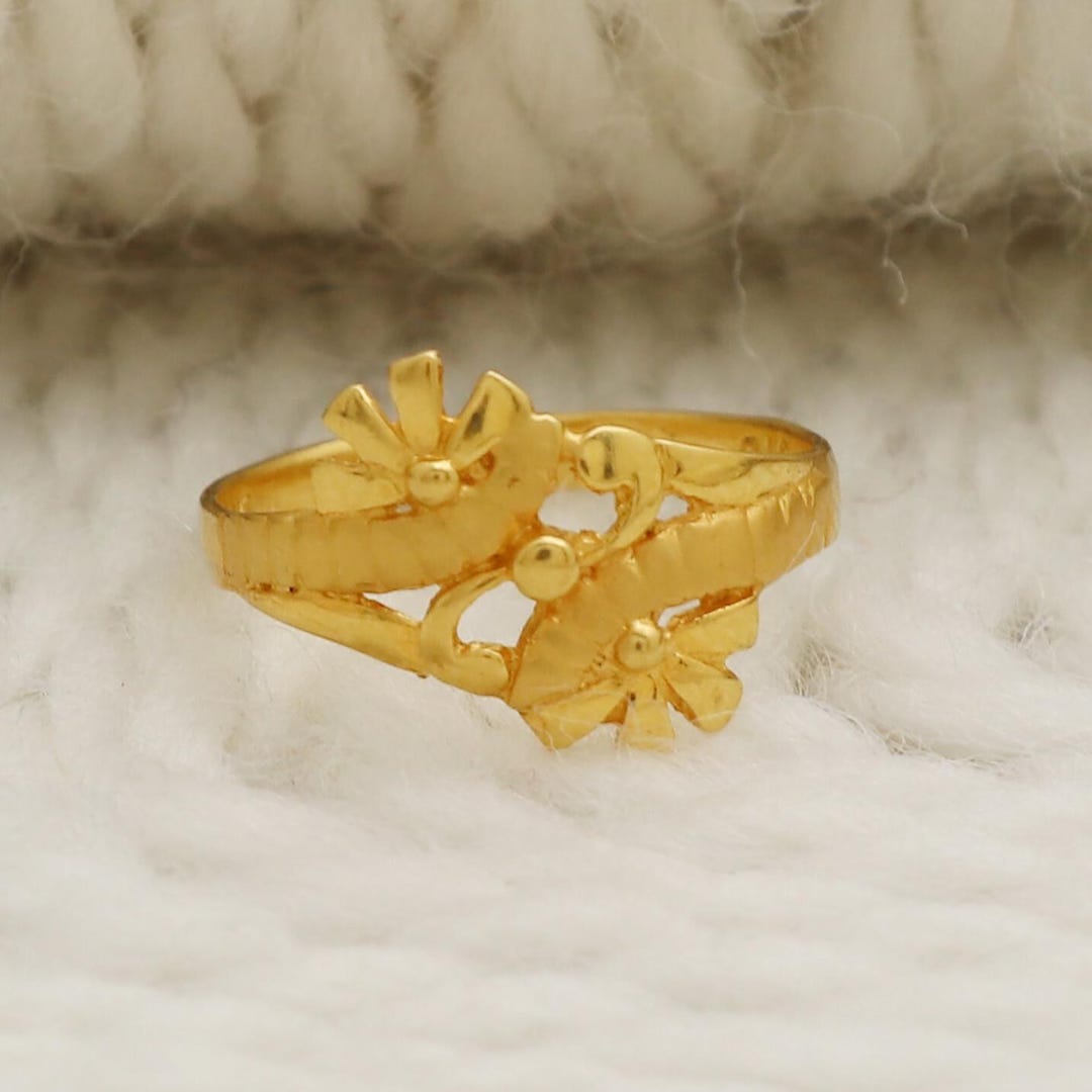 Fine Gold Rings Beautifully Designed Ring, 22k Fine Gold Ring, 22k916 Well Crafted Gold ...