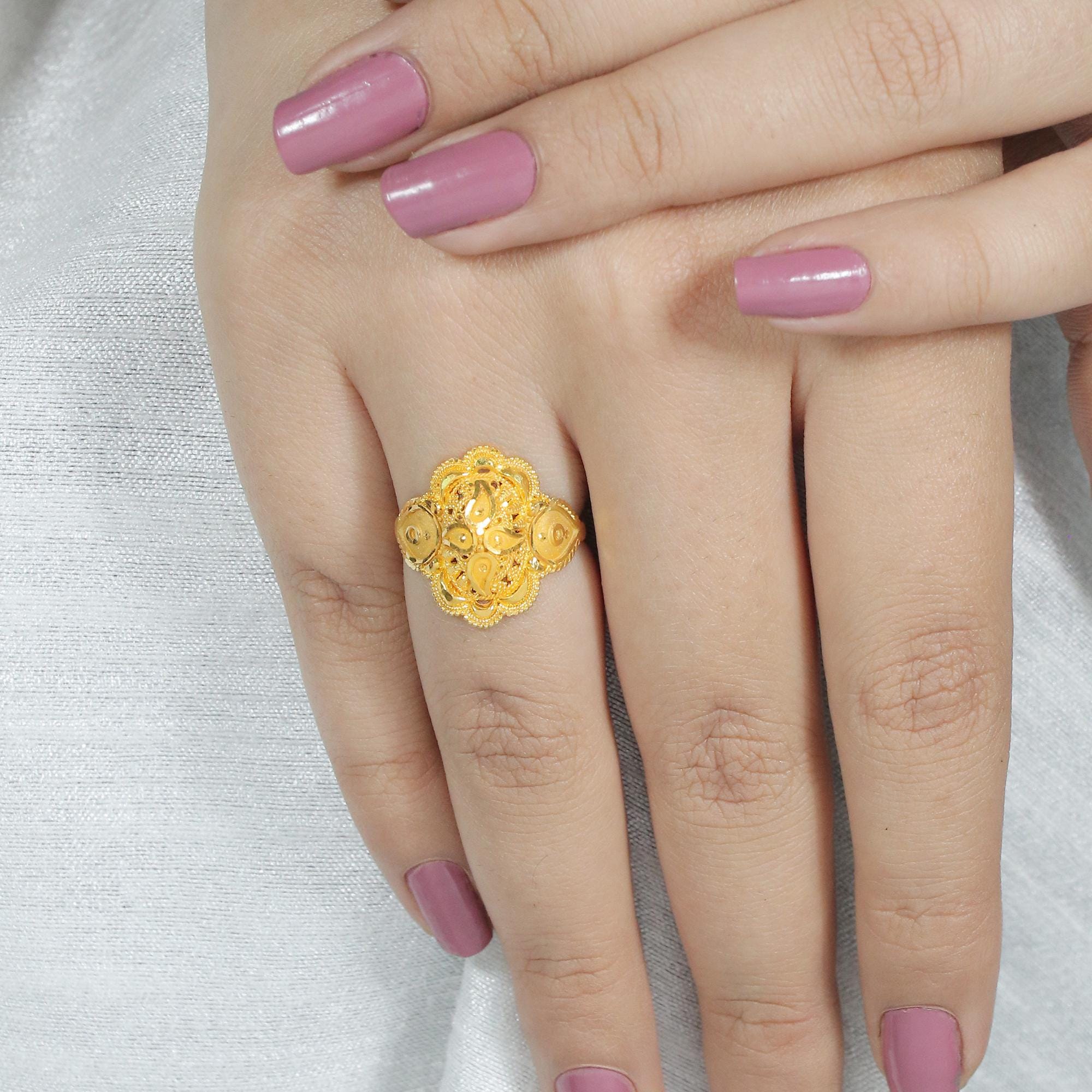 INDIAN JEWELRY IH(Indian Hand Made) リング Handmade 22k Gold Ring Jewelry, Indian, Gift, Real Gold, Women