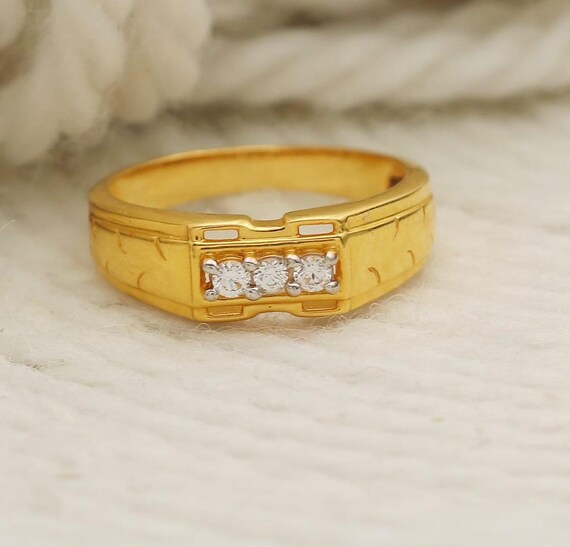 22k Yellow Gold Ring, 22kt 22ct Gold Ring Jewelry, Fine Real Gold