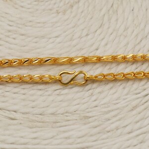 22k Gold Chain Necklace Chain, Fine Gold Handmade Women Jewelry, Indian ...