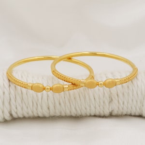 Wedding 22k Gold Bangle Bracelet, Fine Gold Handmade Women Jewelry, Indian Jewellery, Gift, Real Gold, handcrafted Gold Cuff Bangle