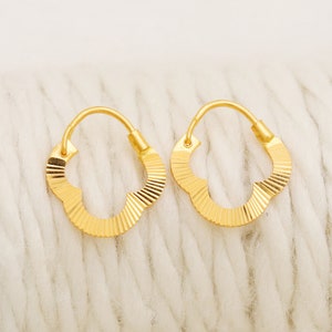 stunning 22k yellow gold hoop earrings handmade jewelry for gift, Indian gold 22kt jewels, OS2293