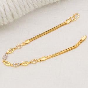 22k yellow gold chain bracelet handmade jewelry for women Pretty gift for women, Indian gold 22kt jewelry