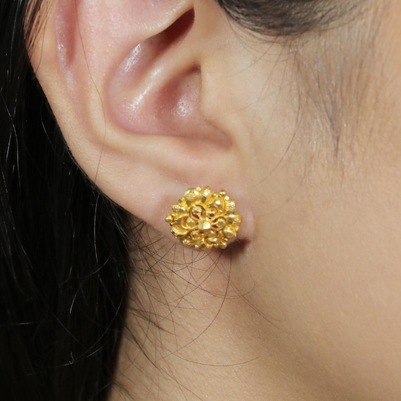 Handcrafted Yellow Flower Stud Earrings - Women Accessories Amazon.com: FeiYeup Irregular Flower Studs Earrings Elegant  main image 4