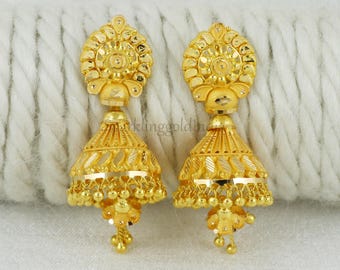 22 Karat Gold Earrings Hallmarked Jewelry