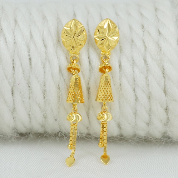 Jewellery designs simple earrings gold discount