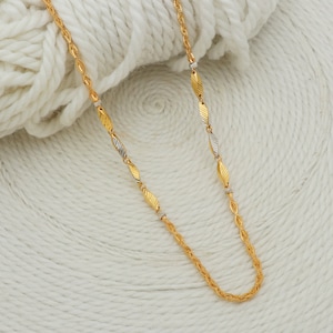 Real 22karat yellow gold chain necklace handmade jewelry for gift,