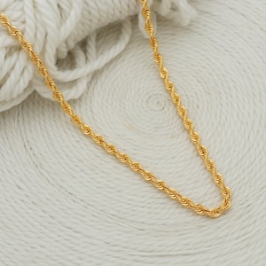 Real 22k yellow gold chain necklace handmade jewelry for gift, Indian gold 22kt jewels