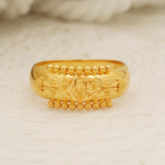 22kt Gold Ring, Handmade Jewelry, Indian, Gift, Real Gold, Women