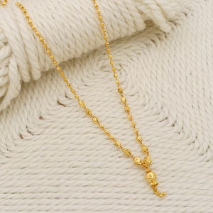 beads style 22k yellow gold chain necklace jewelry for gift, Indian gold 22kt jewels, os1528