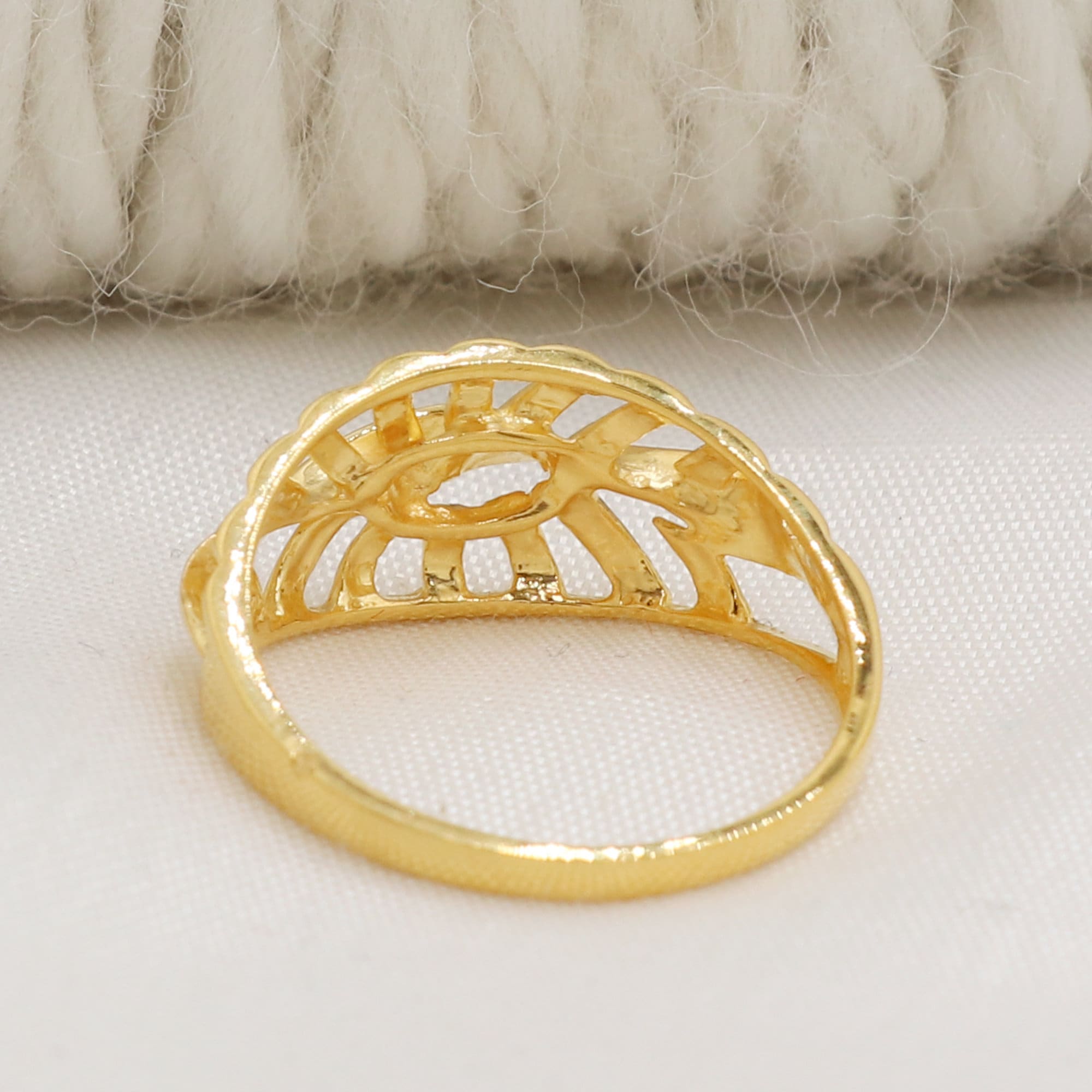22k Gold Ring, Indian Handmade Jewelry, Women's Real Jewelry