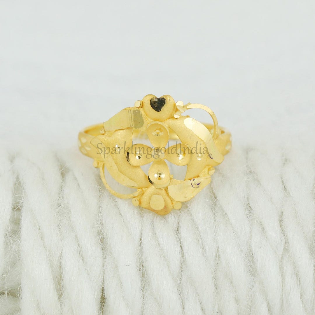 INDIAN JEWELRY IH(Indian Hand Made) リング Handmade 22k Gold Ring Jewelry, Indian, Gift, Real Gold, Women