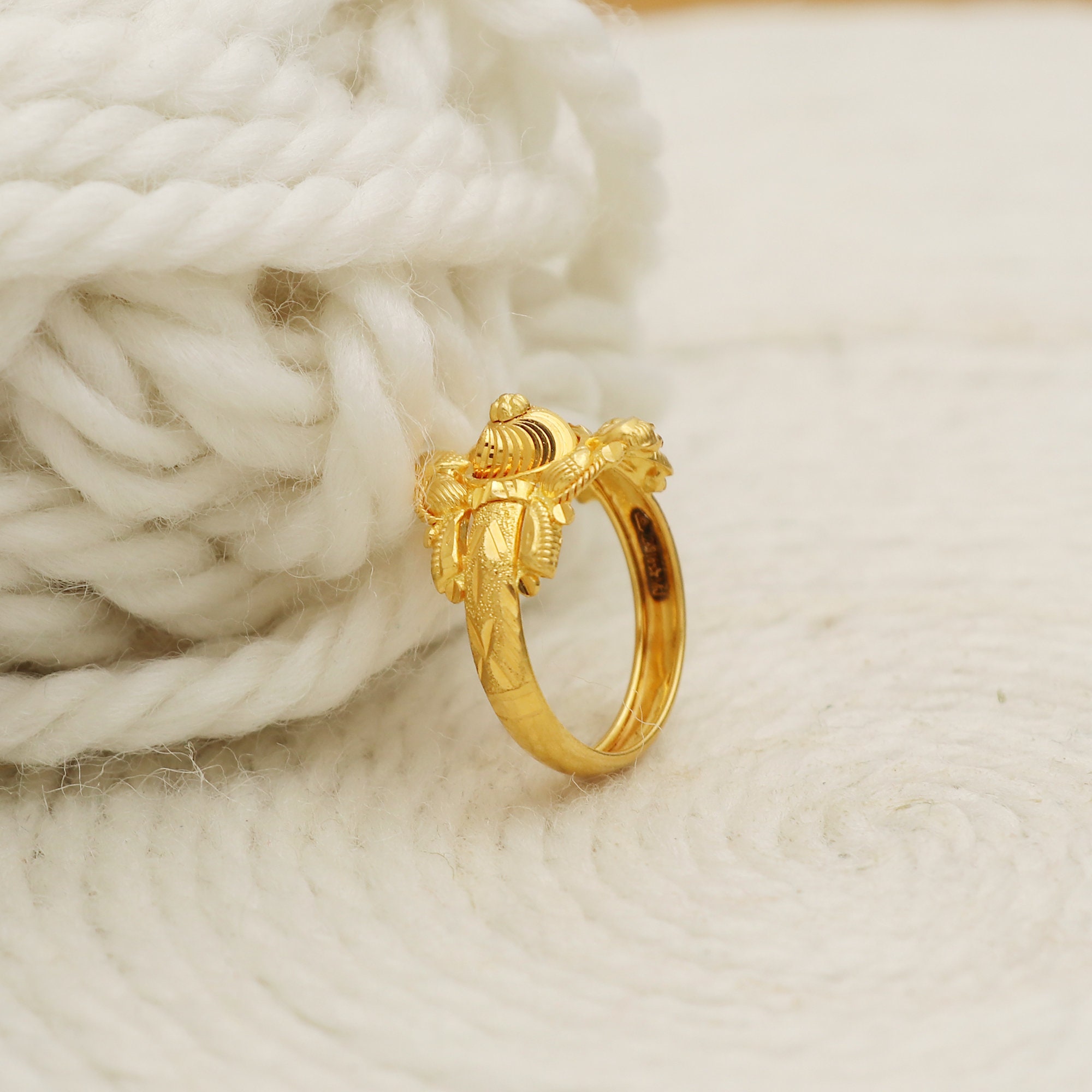 22k Gold Ring, Handmade Jewelry, Indian, Gift, Real Gold, Women