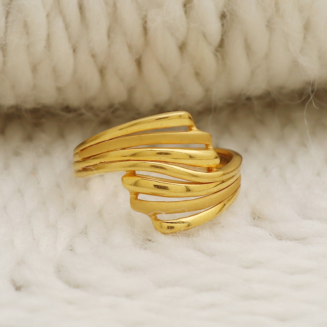 22k Gold Ring, 22kt Solid Gold Ring, Handmade Gold Jewelry, Indian ...