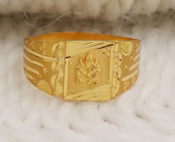 22k Solid Yellow Gold Handmade Indian Ring Jewelry, Gift, Real