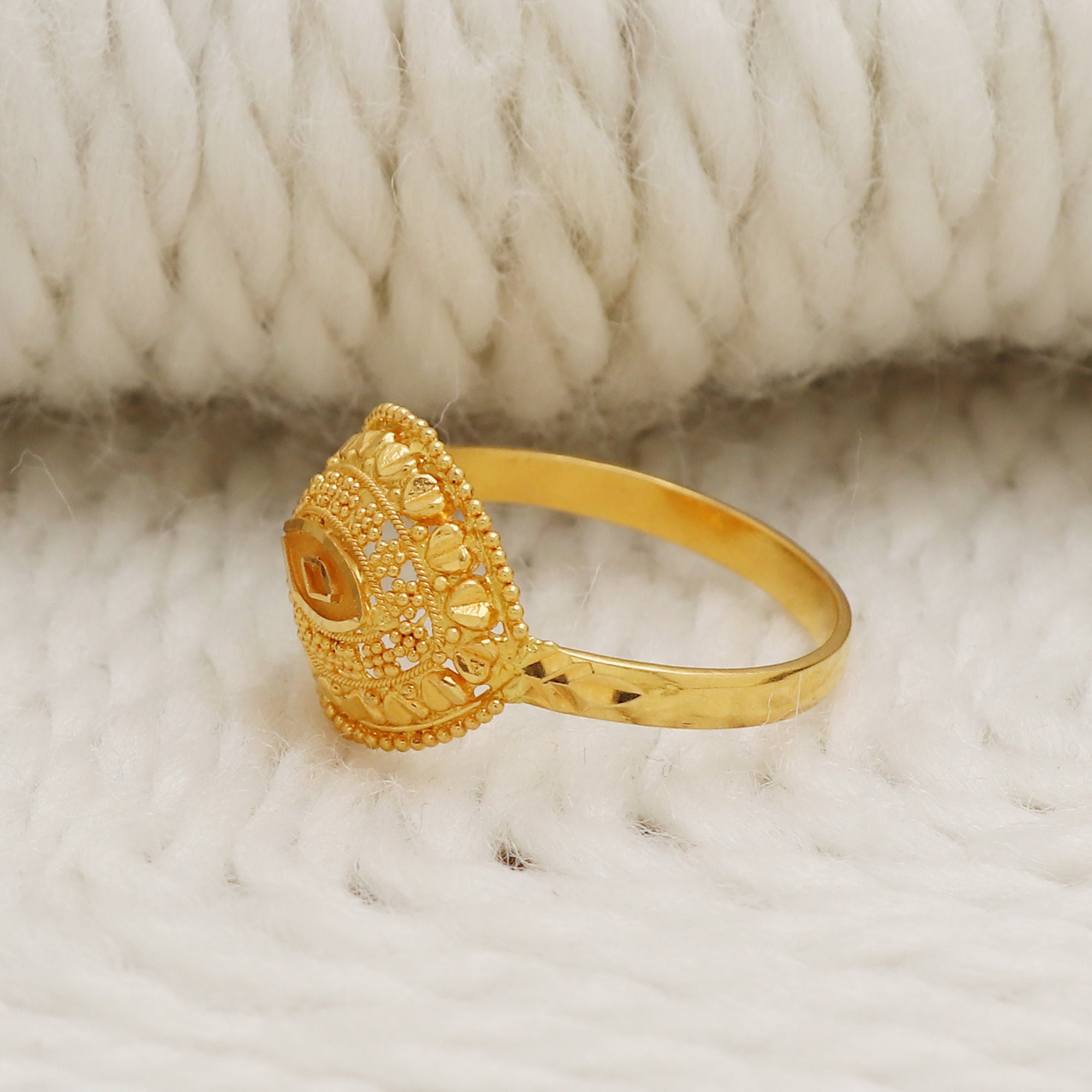 Detailed Design 22k Yellow Gold Indian Ring Jewelry, OOS1759 - Etsy