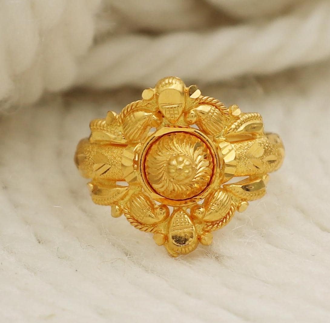 22k Gold Ring, Handmade Jewelry, Indian, Gift, Real Gold, Women
