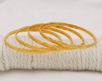 Bracciale rigido in oro 22k ben realizzato a mano, bracciale rigido in oro dal design raffinato, OOS2656