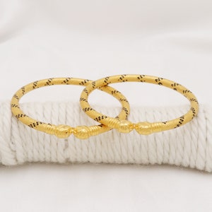 22k Gold Bangle Bracelet, Fine Gold Handmade Women Jewelry, Indian Jewellery, Gift, Real Gold, handcrafted Gold Cuff Bangle