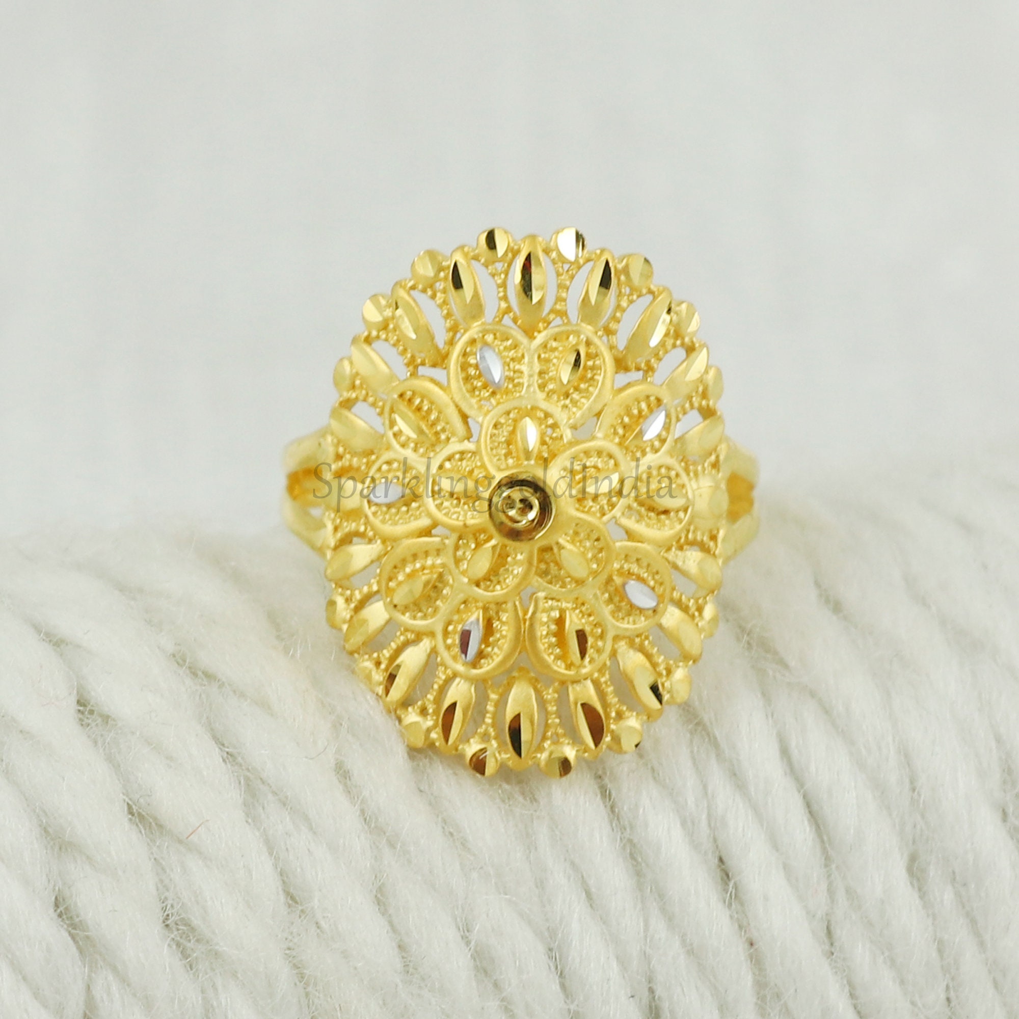 22k Genuine Gold Flower Ring, Handmade Jewelry, Indian, Gift, Real Gold, Women's Gold Ring, Handcrafted Gold Ring, OS3217 - Etsy 22k Genuine Gold Flower Ring, Handmade Jewelry, Indian, Gift, Real Gold, Women's Gold Ring, Handcrafted Gold Ring, OS3217 - Etsy