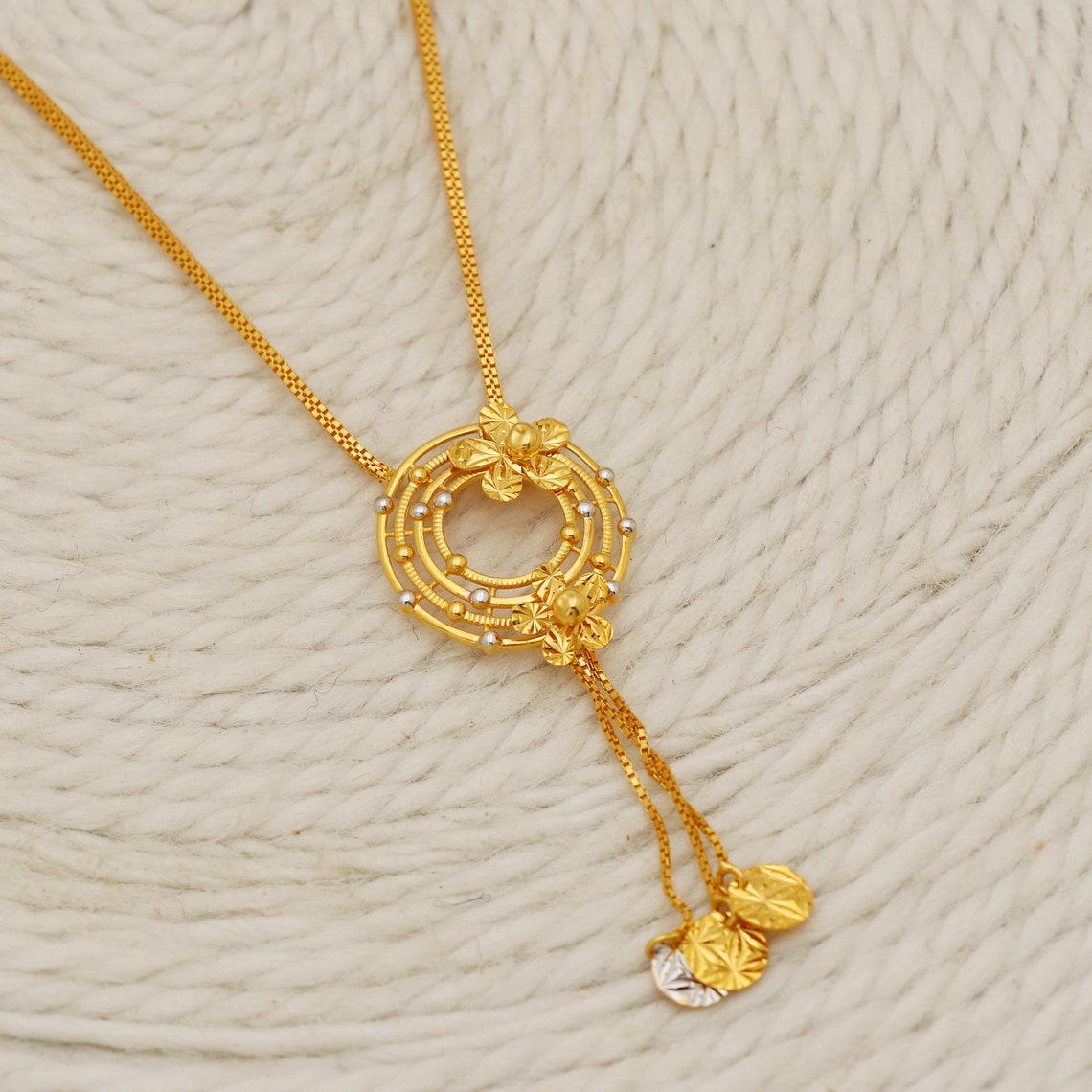 22k Gold Chain Necklace Chain Fine Gold Handmade Women - Etsy