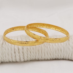 solid 22k Gold Bangle Bracelet, Fine Gold Handmade Women Jewelry, Indian Jewellery, Gift, Real Gold, handcrafted Gold Cuff Bangle